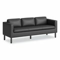 The Hon Co Sofa, 3-Seat, 77inx26-3/4inx29in, Black Poly/Metal Legs SOFA, LOUNGE, FABRIC, BLACK VP3LSOFABLK
